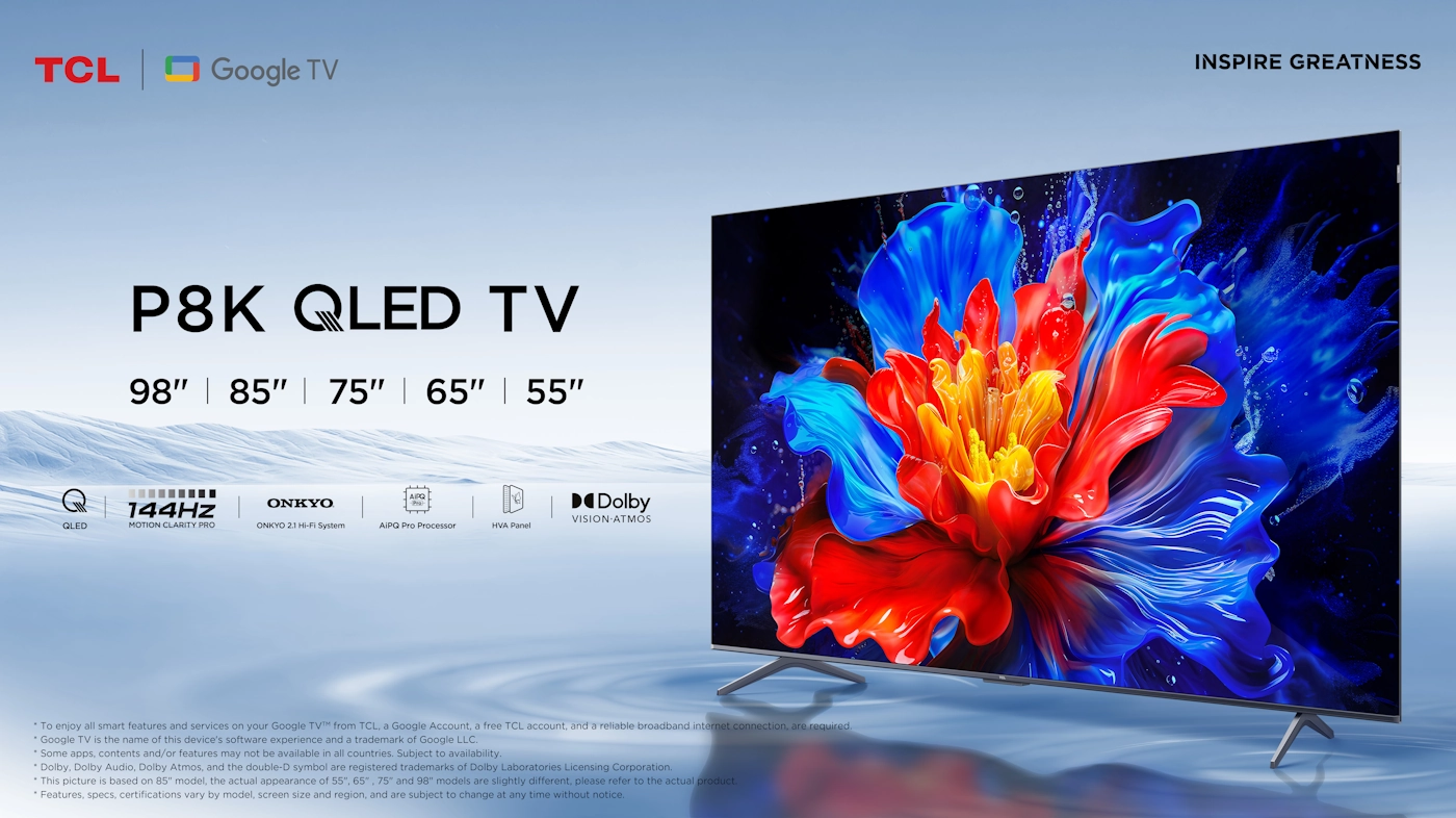 TCL 55P8K QLED 144Hz Google Smart TV